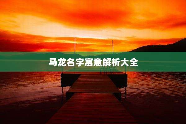 马龙名字寓意解析大全