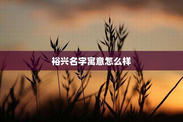 裕兴名字寓意怎么样