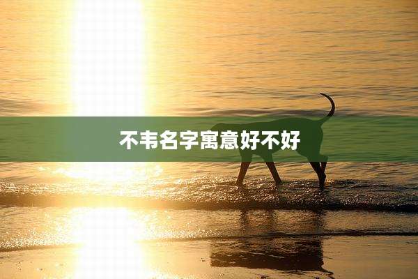 不韦名字寓意好不好