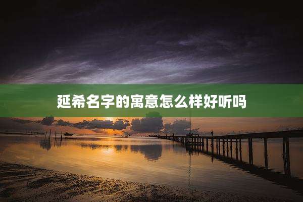 延希名字的寓意怎么样好听吗