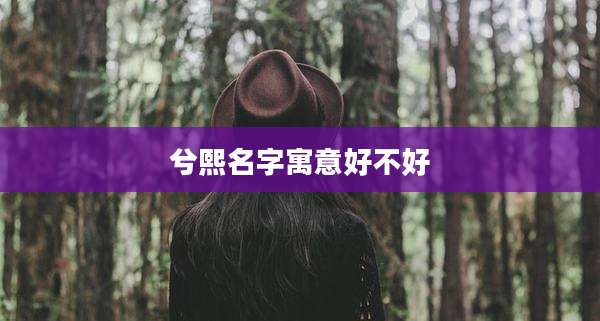 兮熙名字寓意好不好