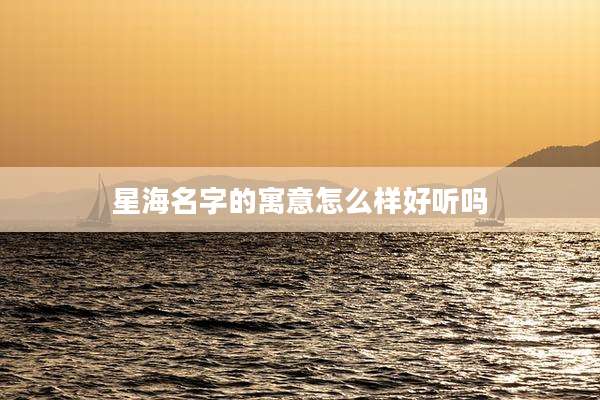 星海名字的寓意怎么样好听吗
