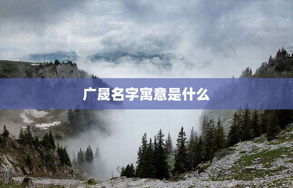 广晟名字寓意是什么