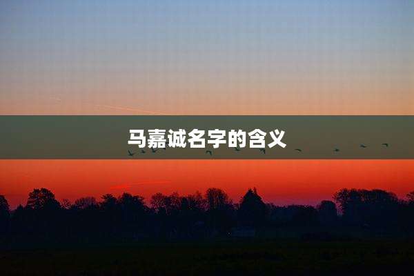 马嘉诚名字的含义