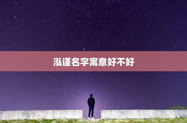 泓谨名字寓意好不好