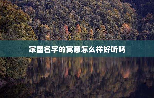 家蕾名字的寓意怎么样好听吗