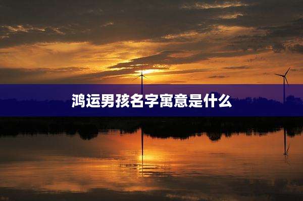 鸿运男孩名字寓意是什么