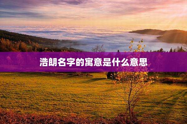 浩朗名字的寓意是什么意思