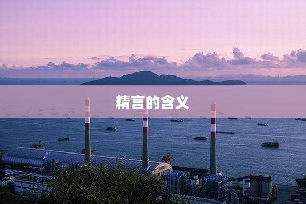精言的含义