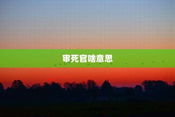 审死官啥意思