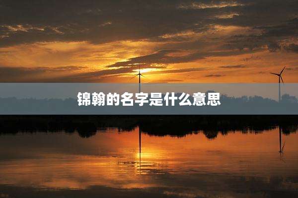 锦翰的名字是什么意思