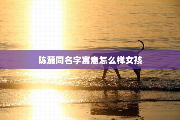 陈麓同名字寓意怎么样女孩