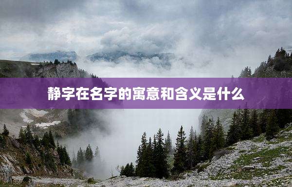 静字在名字的寓意和含义是什么