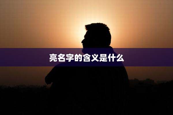 亮名字的含义是什么