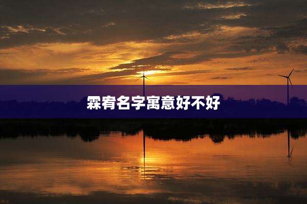 霖宥名字寓意好不好