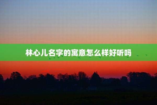 林心儿名字的寓意怎么样好听吗