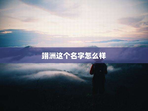 翊洲这个名字怎么样