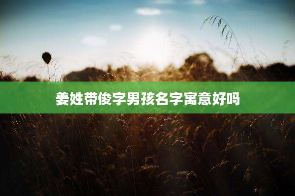 姜姓带俊字男孩名字寓意好吗