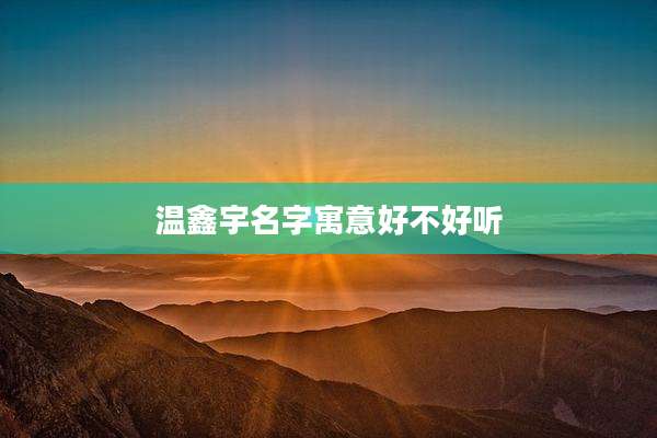 温鑫宇名字寓意好不好听