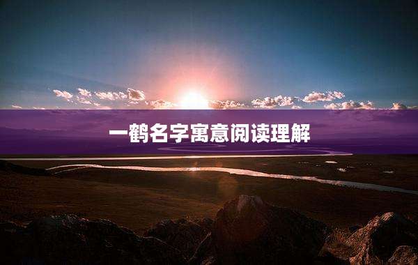一鹤名字寓意阅读理解