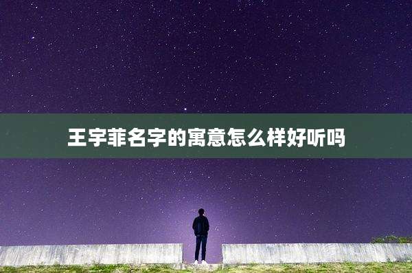 王宇菲名字的寓意怎么样好听吗