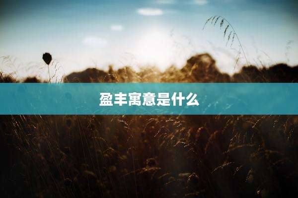 盈丰寓意是什么