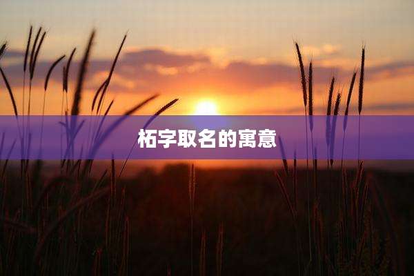 柘字取名的寓意