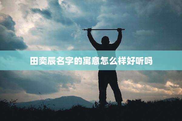 田奕辰名字的寓意怎么样好听吗