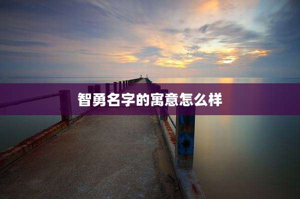 智勇名字的寓意怎么样