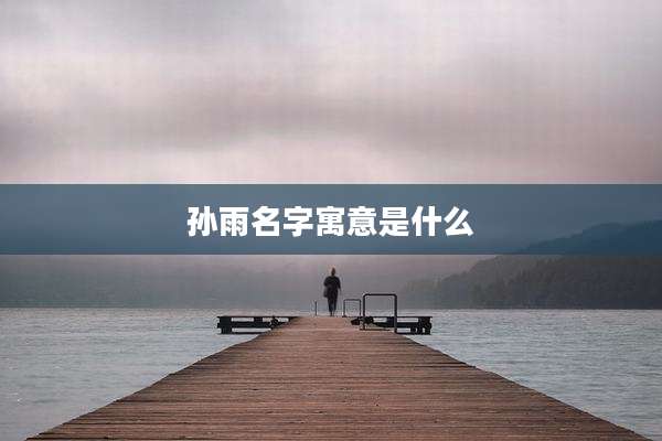 孙雨名字寓意是什么