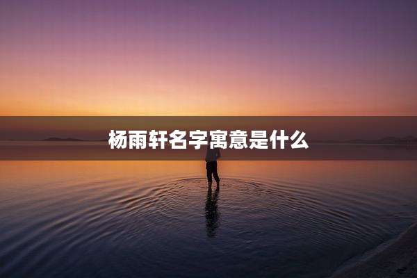 杨雨轩名字寓意是什么