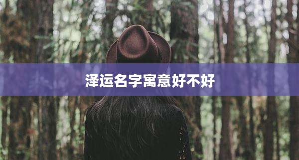 泽运名字寓意好不好