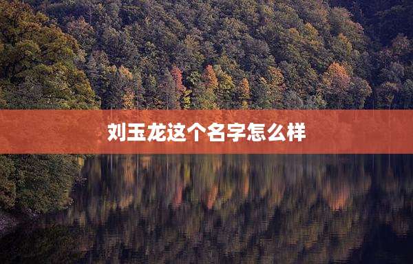 刘玉龙这个名字怎么样