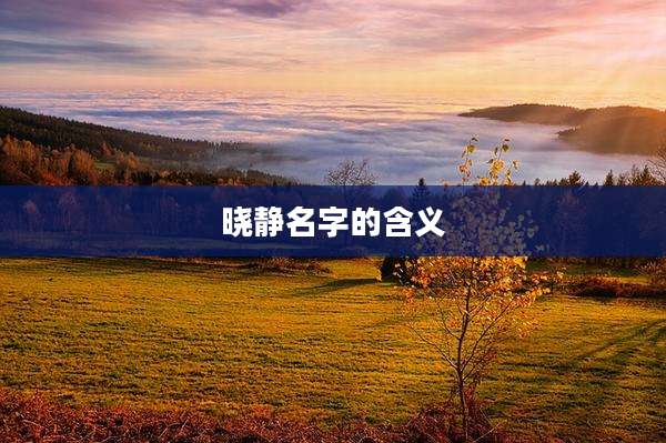 晓静名字的含义