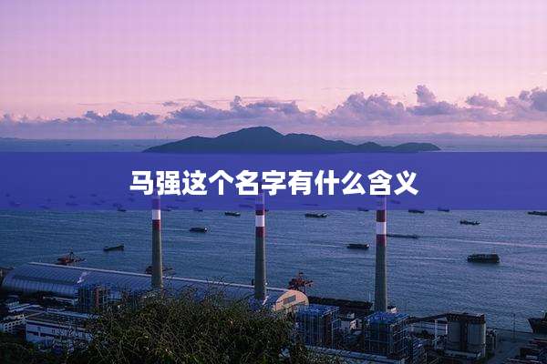 马强这个名字有什么含义