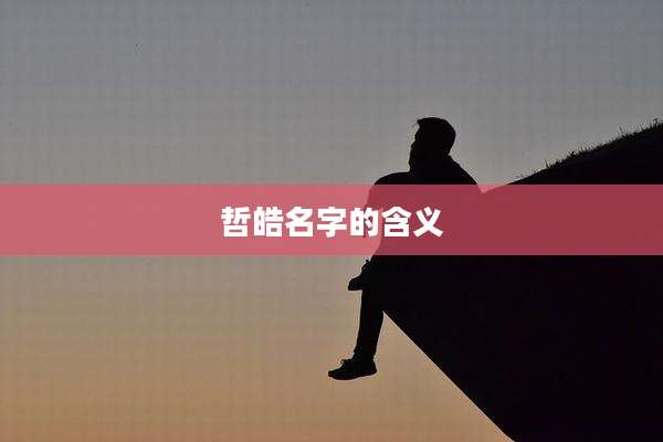 哲皓名字的含义