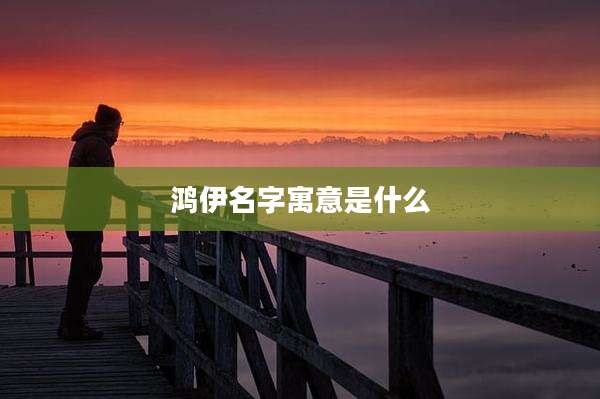 鸿伊名字寓意是什么