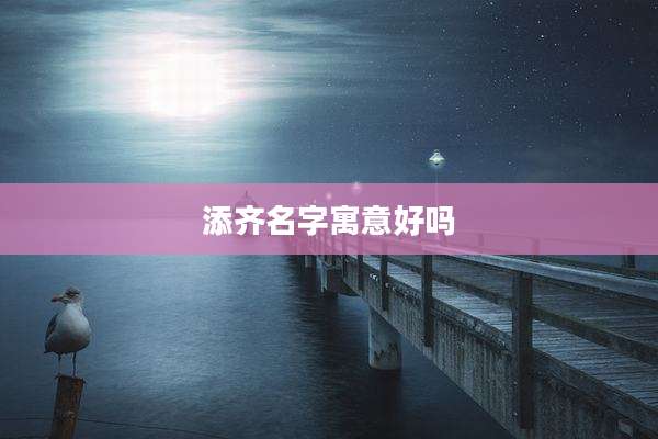 添齐名字寓意好吗