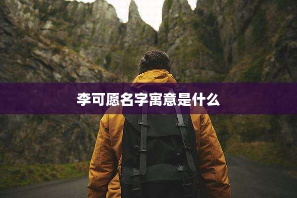 李可愿名字寓意是什么