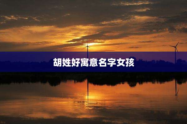 胡姓好寓意名字女孩