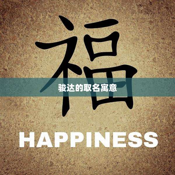 骏达的取名寓意