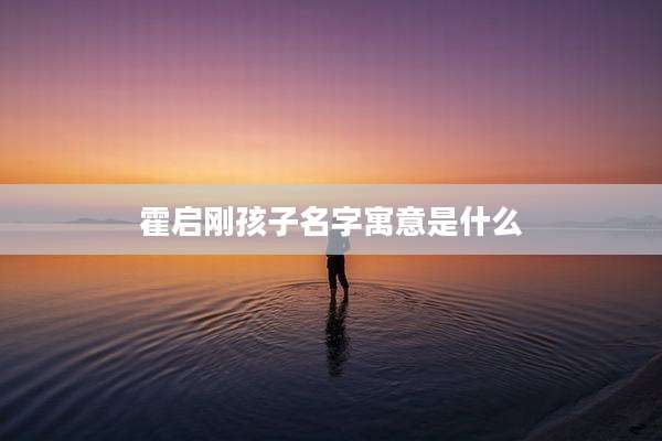 霍启刚孩子名字寓意是什么