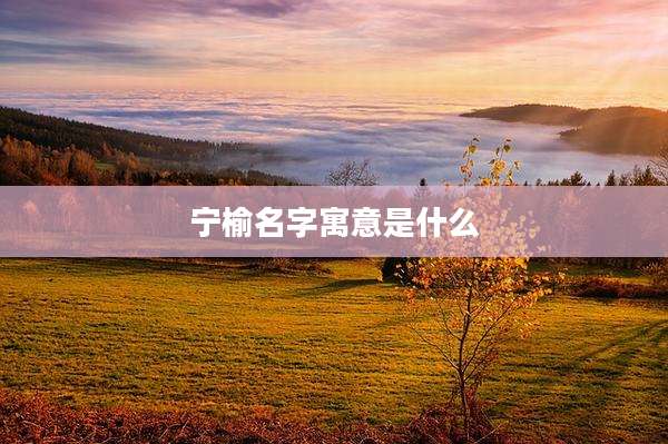 宁榆名字寓意是什么