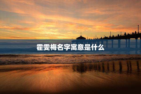 霍雯梅名字寓意是什么