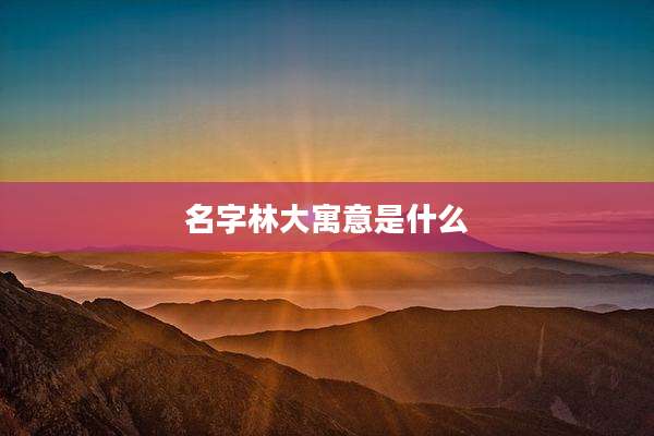 名字林大寓意是什么
