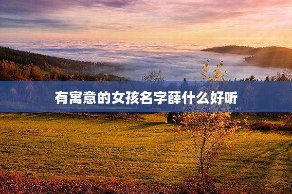 有寓意的女孩名字薛什么好听