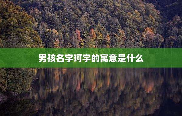 男孩名字珂字的寓意是什么