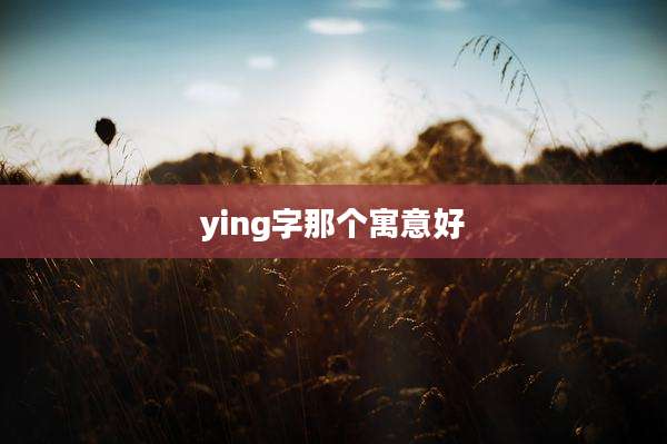 ying字那个寓意好