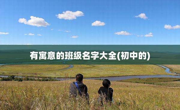 有寓意的班级名字大全(初中的)