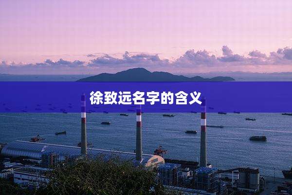 徐致远名字的含义